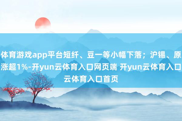 体育游戏app平台短纤、豆一等小幅下落；沪锡、原油等涨超1%-开yun云体育入口网页端 开yun云体育入口首页