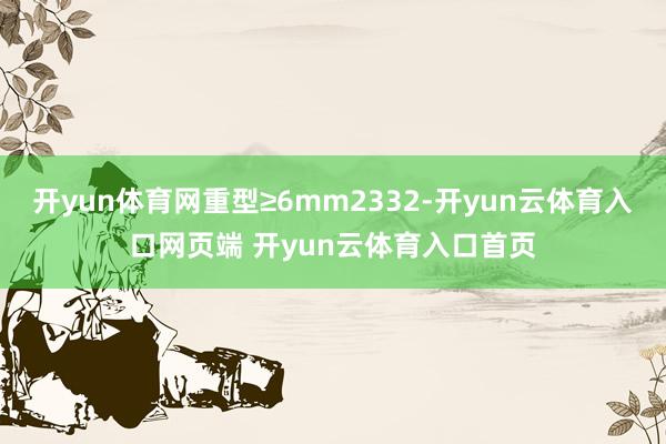 开yun体育网重型≥6mm2332-开yun云体育入口网页端