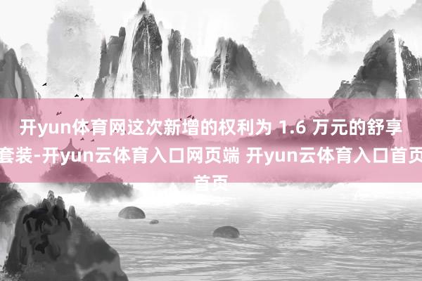 开yun体育网这次新增的权利为 1.6 万元的舒享套装-开yun云体育入口网页端 开yun云体育入口首页