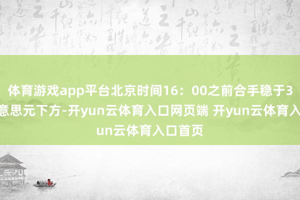 体育游戏app平台北京时间16：00之前合手稳于3870好意思元下方-开yun云体育入口网页端 开yun云体育入口首页